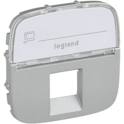LEGRAND 755477 Valena Allure RJ11/RJ45 aljzat burkolat címketartóval, Alumínium