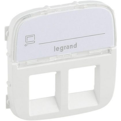   LEGRAND 755485 Valena Allure 2xRJ11 / RJ45 socket cover with label holder, White