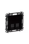 LEGRAND 756354 Valena Life 2xRJ45 Cat. 5e FTP csatlakozóaljzat mechanizmus burkolattal, fekete