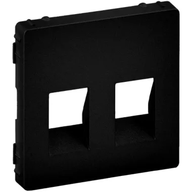 LEGRAND 756372 Valena Life kettős hangszóró-csatlakozóaljzat burkolat, 4 kivezetéssel, fekete