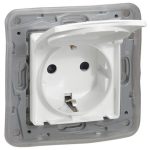   LEGRAND 764531 Niloé 2P+F socket with IP44 safety shutter, white