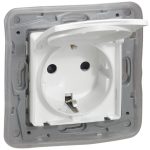   LEGRAND 764532 Niloé 2P + F socket with hinged child protection, white