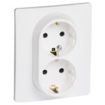  LEGRAND 764544 Niloé 2 × 2P + F socket with child protection (screw), white