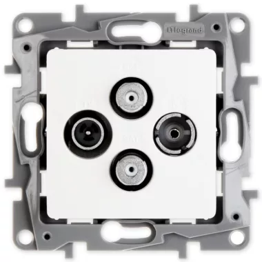 LEGRAND 764566 Niloé TV-RD-SAT-SAT csillagpontos aljzat, végzáró (1,5 dB), fehér