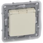   LEGRAND 764631 Niloé 2P+F socket with IP44 safety shutter, beige