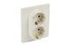 LEGRAND 764634 Niloé 2×2P+F dugalj csatlakozóaljzat gyermekvédelem nélkül (csavaros), bézs
