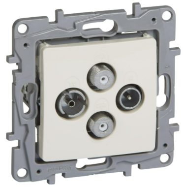 LEGRAND 764666 Niloé TV-RD-SAT-SAT csillagpontos aljzat, végzáró (1,5 dB), bézs