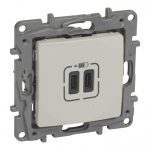   LEGRAND 764695 Niloé kettős USB-C+C töltőaljzat - 3 A - 15 W, bézs