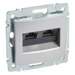 LEGRAND 770273 Valena 2xRJ45 Cat6A STP aljzat, alumínium