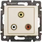 LEGRAND 774184 Valena hármas RCA csatlakozóaljzat, elefántcsont