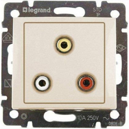 LEGRAND 774184 Valena hármas RCA csatlakozóaljzat, elefántcsont
