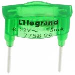 LEGRAND 775899 8/12V 15mA zöld glimmlámpa