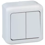   LEGRAND 782361 Forix IP44 falon kívüli kettős váltókapcsoló 10 AX - 250 V~ fehér