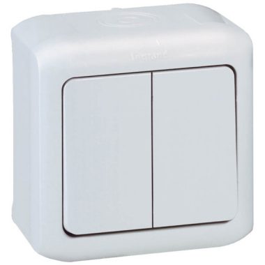 LEGRAND 782361 Forix IP44 wall-mounted double toggle switch 10 AX - 250 V ~ white