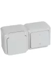 LEGRAND 782392 Forix IP44 fk 2P switch + 2P + F socket, with flap, gray