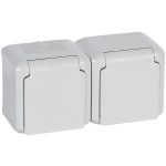   LEGRAND 782394 Forix IP44 fk 2x2P+F földelt dugalj csatlakozóaljzat, 16A, csapófedéllel, gyv, szürke