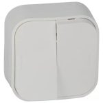   LEGRAND 782402 Forix IP20 falon kívüli kettős egypólusú kapcsoló, 10 AX - 250 V~ fehér