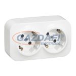   LEGRAND 782423 Forix IP20 fk 2x2P+F dugalj csatlakozóaljzat, 16 A, gyv, 45°-ban elforgatott betéttárcsa, fehér