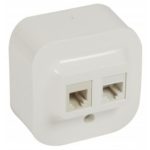   LEGRAND 782428 Forix IP20 falon kívüli 2x RJ45 Cat. 5e UTP informatikai csatlakozóaljzat fehér