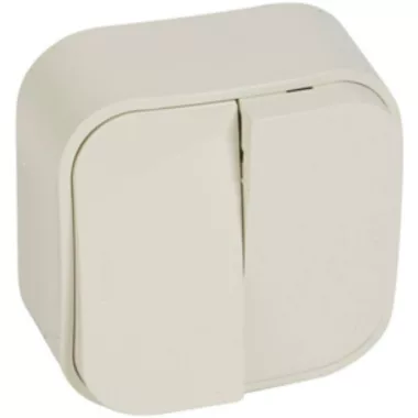 LEGRAND 782432 Forix IP20 falon kívüli kettős egypólusú kapcsoló, 10 AX - 250 V~ bézs