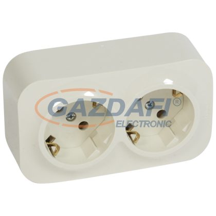   LEGRAND 782443 Forix IP20 fk 2x2P+F dugalj csatlakozóaljzat, 16 A, gyv nélkül, 45°-ban elforg. betéttárcsa, bézs