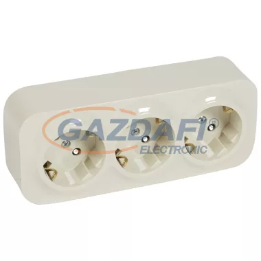 LEGRAND 782448 Forix IP20 fk 3x2P+F dugalj csatlakozóaljzat, 16 A, gyv, 45°-ban elforgatott betéttárcsa, bézs