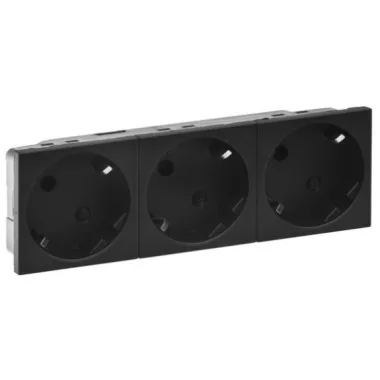 LEGRAND 79373 Program Mosaic 3x2P+F dugalj csatlakozóaljzat 45°-ban elforgatott, fekete