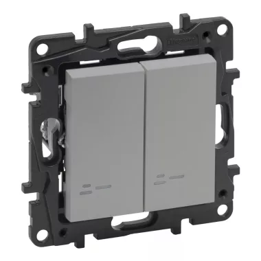 LEGRAND 863318 Niloé Step kettős váltókapcsoló jelzőfénnyel, alumínium