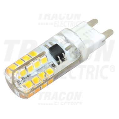TRACON LG9S3NW Szilikon házas LED fényforrás 230 VAC, 3 W, 4000 K, G9, 180 lm, 360°, EEI=A+