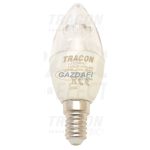   TRACON LGYD6NWO Fényerő-szabályozható gyertya burájú LED fényforrás 230 V, 50 Hz, E14, 6 W, 470 lm, 4000 K, 240°, EEI=A+