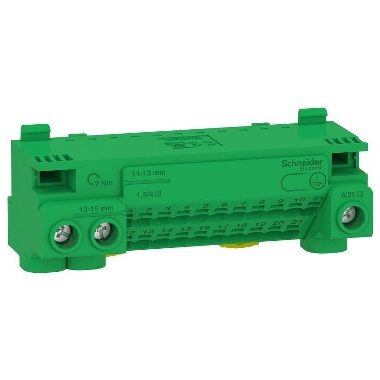SCHNEIDER LGYT1E24 Csatlakozóblokk, 24 furat, föld