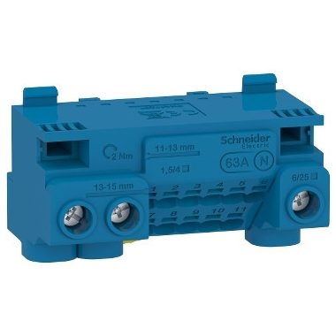 SCHNEIDER LGYT1N14 Csatlakozóblokk, 14 furat, nulla