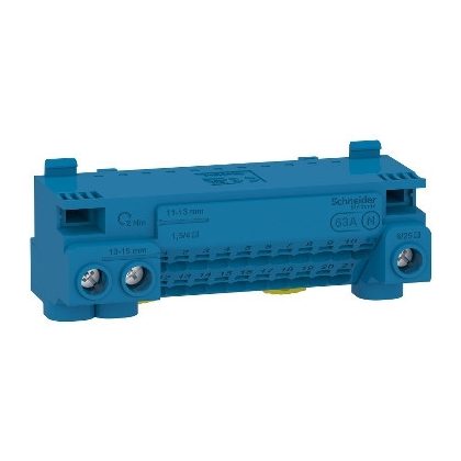 SCHNEIDER LGYT1N24 Csatlakozóblokk, 24 furat, nulla