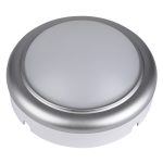 TRACON LHLMKS8NW Műanyag házas LED hajólámpa ezüst kerettel, kerek 230 V, 50 Hz, 8 W, 4000