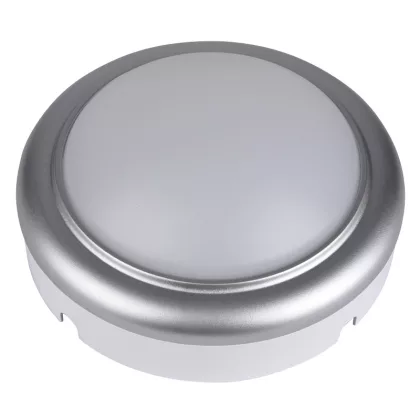 TRACON LHLMKS8NW Műanyag házas LED hajólámpa ezüst kerettel, kerek 230 V, 50 Hz, 8 W, 4000