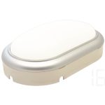  TRACON LHLMOS15NW Plastic cover LED boat light with silver frame, oval 230 V, 50 Hz, 15 W, 4000 K, 1050 lm, IP54, ABS + PC, EEI = A