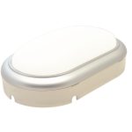 TRACON LHLMOS15NW Műanyag házas LED hajólámpa ezüst kerettel, ovális 230 V, 50 Hz, 15 W, 4
