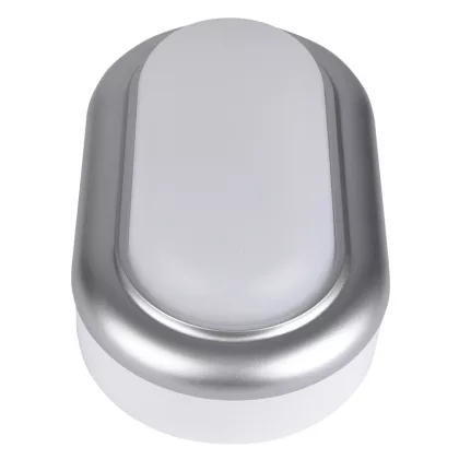   TRACON LHLMOS8NW Műanyag házas LED hajólámpa ezüst kerettel, ovális 230 V, 50 Hz, 8 W, 4000 K, 560 lm, IP54, ABS+PC, EEI=G
