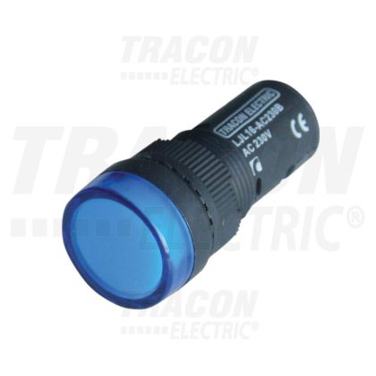  TRACON LJL16-AC230B LED-es jelzőlámpa, kék 230V AC, d=16mm