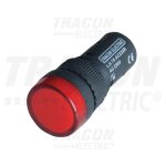   TRACON LJL16-AC230R ledes jelzőlámpa, piros, 230V AC, d=16mm