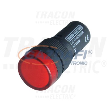   TRACON LJL16-DC230R LED-es jelzőlámpa, piros 230V DC, d=16mm