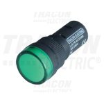 TRACON LJL16-GA LED-es jelzőlámpa, zöld 12V AC/DC, d=16mm