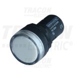   TRACON LJL16-WE LED-es jelzőlámpa, fehér 230V AC/DC, d=16mm