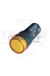 TRACON LJL16-YA LED-es jelzőlámpa, sárga 12V AC/DC, d=16mm