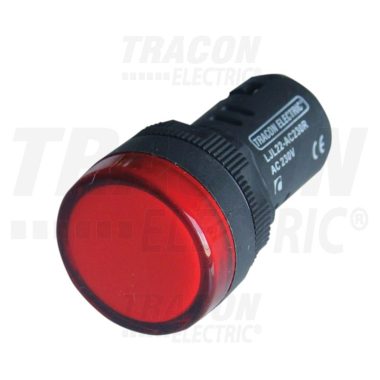 TRACON LJL22-ACDC24R ledes jelzőlámpa, piros 24V AC/DC, d=22mm