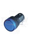 TRACON LJL22-BAT Tokozott LED-es jelzőlámpa, kék 12V AC/DC, d=22mm