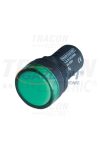 TRACON LJL22-GDT Tokozott LED-es jelzőlámpa, zöld 48V AC/DC, d=22mm
