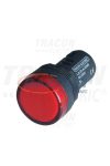 TRACON LJL22-RAT Tokozott LED-es jelzőlámpa, piros 12V AC/DC, d=22mm