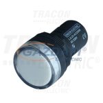   TRACON LJL22-WET Tokozott LED-es jelzőlámpa, fehér 230V AC/DC, d=22mm