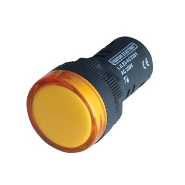 TRACON LJL22-YA LED-es jelzőlámpa, sárga 12V AC/DC, d=22mm